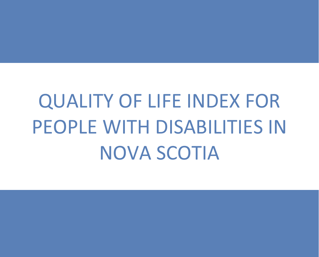 Cover of the Quality of Life Index for People with Disabilities which just has the blue title against a white background.