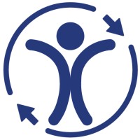 Accessible Employers Logo. It is a blue stick figure person inside a blue circle that has arrows in the circle.