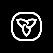 Government of Ontario logo. It is 3 intertwined leaves in white